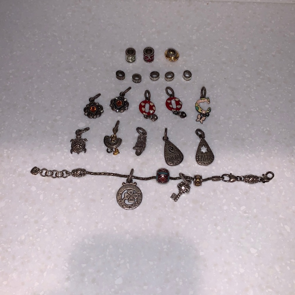 Brighton charm bracelet w/ charms and spacers